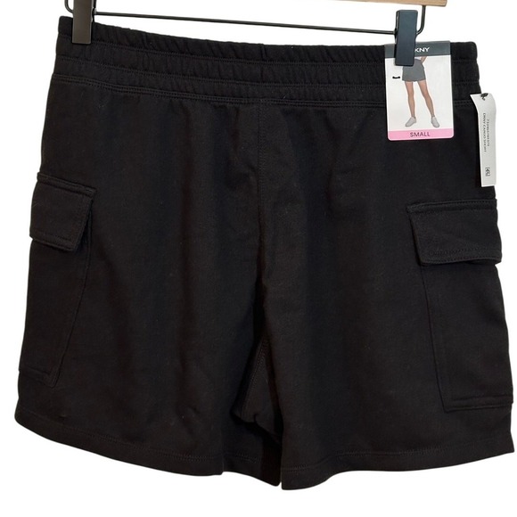 DKNY Women's Cargo Shorts S Black Elastic Pockets Lounge Casual Sporty Athletic - Picture 3 of 8